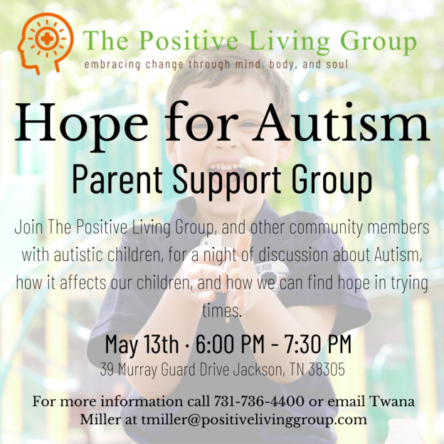 Hope for Austism Parent Support Group flyer